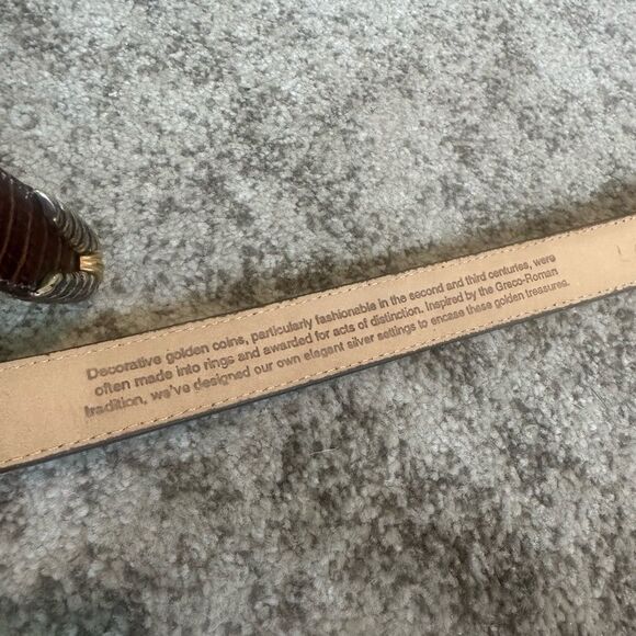 Brighton Brown Alligator Embossed Leather Belt L